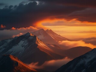 sunset in the mountains