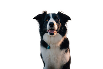border years old 2 collie dog pet animal black black-and-white canino carnivore cut-out domestic front view happiness happy isolated on white mammal mouth open no people nobody one panting purebred
