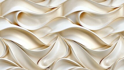 Elegant white and gold abstract wavy pattern