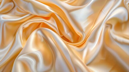 Obraz premium Luxurious golden satin fabric with elegant ripples