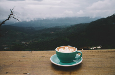 cup of coffee on the terrace