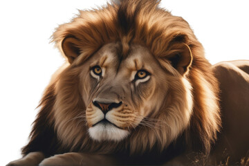 Fototapeta premium portrait lion conceptual animal predator dangerous cat wildlife wild felino male mane nature carnivore big head african danger strength majestic safari power creature furry angry roaring wilderness 