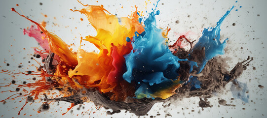 colorful watercolor ink splashes, paint 291