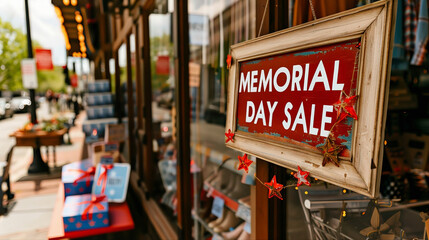 Memorial Day Sale Sign Outside A Business