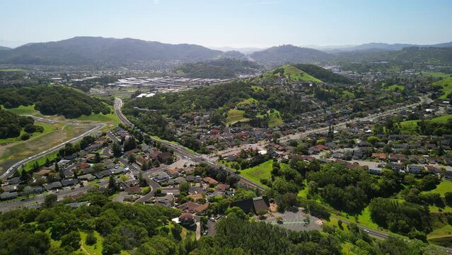 Aerial View of Marinwood, Terra Linda, Las Gallinas, San Rafael, Marin County, California