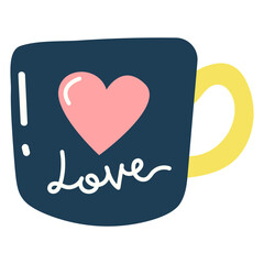 Cute flat cup illustration