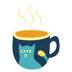 Cute flat cup illustration