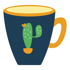 Cute flat cup illustration