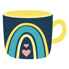 Cute flat cup illustration