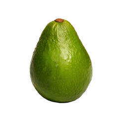 Avocado with leaves. Avocado isolated on white background. Avocado macro. With clipping path