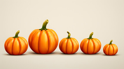 Obraz premium Pumpkins Autumn Icon 3d