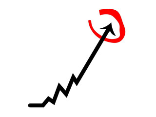 Businessman highlighting business growth on a graph.