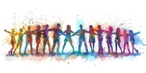 Obraz premium Community Support: The Circle of People and Embracing Arms - Visualize a circle of people with embracing arms, illustrating the support and compassion that religious communitie