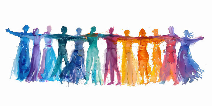 Community Support: The Circle of People and Embracing Arms - Visualize a circle of people with embracing arms, illustrating the support and compassion that religious communitie