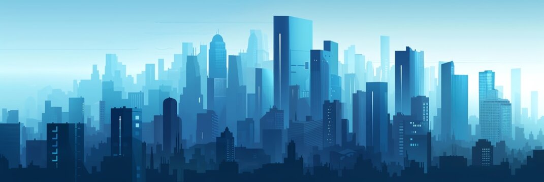 Beautiful template showcasing a modern city with layers of architecture