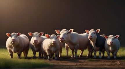 Animal farm cute model 3d Illustration High quality .Generative AI