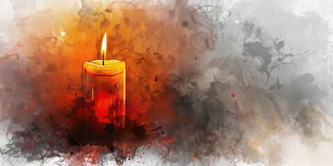 Rituals of Mourning: The Candle and Flickering Flame - Imagine a candle with a flickering flame, illustrating the rituals of mourning and remembrance that are often part of religious practices