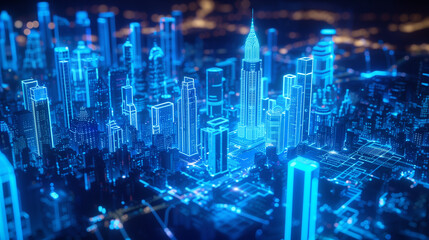 Cyberpunk City Skyline