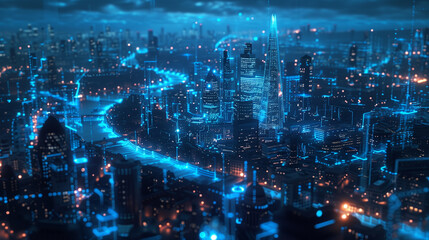 Cyberpunk City at Night