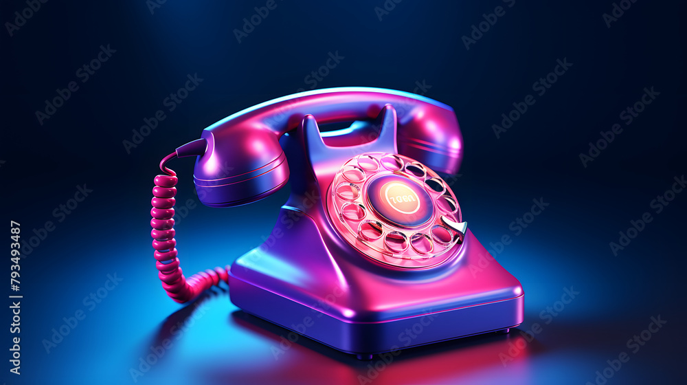 Poster Telephone Receiver Icon 3d