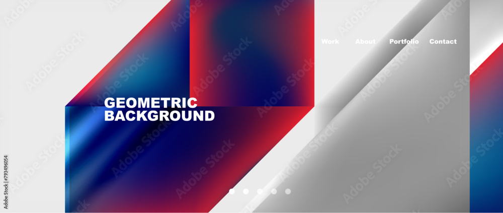 Poster A geometric background featuring red, blue, and white lines inspired by automotive lighting. Includes rectangles and triangles in electric blue and magenta with a futuristic display device font