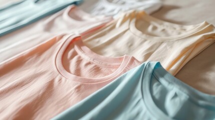 Assorted Colorful T-Shirts on Display - Casual Apparel Collection