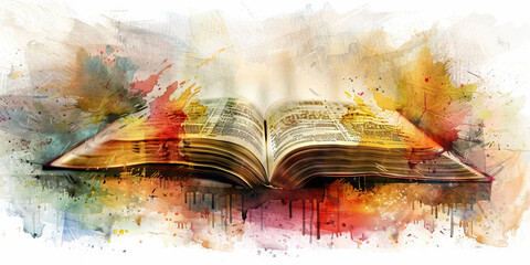 Sacred Text and Tear-Stained Pages - Picture a sacred text with tear-stained pages, illustrating the way in which religious teachings can resonate with and address feelings