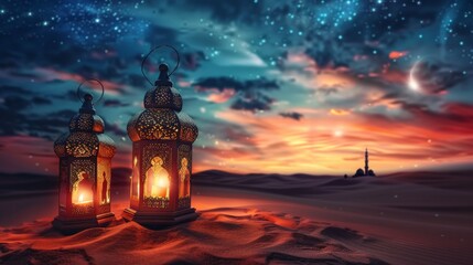 Fototapeta premium mosque illustration eid Mubarak