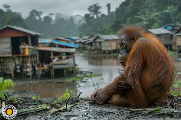 hindu temple island,
Orangutan Homeless After Deforestation