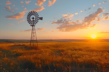 windmill at sunset,
Windmill on Grass Field During Golden Hour