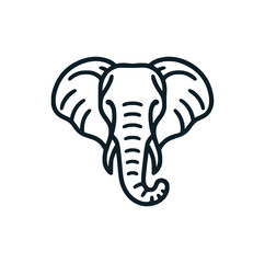 Obraz premium The elephant line art icon logo. Vector illustration.