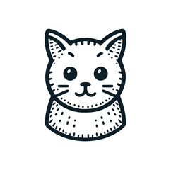 The  cat line art icon logo. Vector illustration.