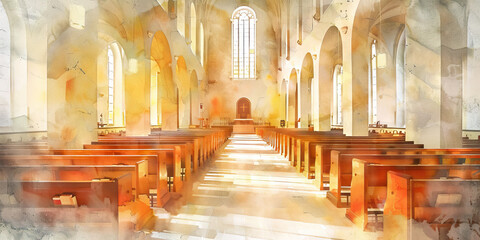 Empty Sanctuary and Echoing Prayers - Picture an empty sanctuary with prayers echoing off the walls, illustrating the solitude and introspection that can accompany religious contemplation