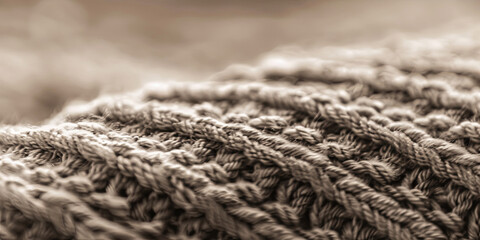 close up of the knitted blanket, generative AI