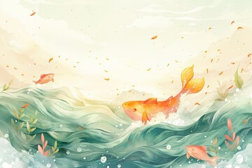 Obraz premium The ocean's fury against waste challenges the harmony of the aquatic realm