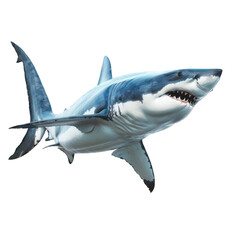 Naklejka premium side view of shark transparent isolated on white png