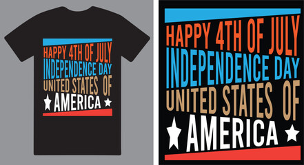 Fototapeta premium Happy 4th of July Independence day united states of America a unique T shirt design vector .