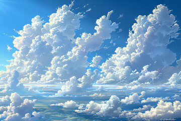 blue sky with clouds,
Beautiful Blue Sky with White Clouds Sky Background  - obrazy, fototapety, plakaty