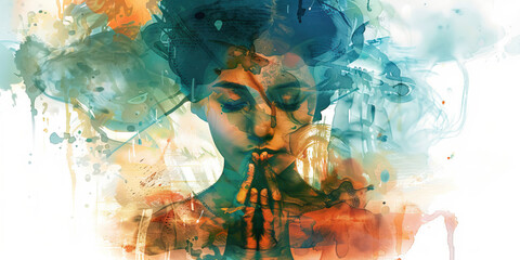 The Sacred Song and Melancholic Melodies - Picture a sacred song being sung with melancholic melodies, illustrating the way in which music and worship can express and soothe feelings