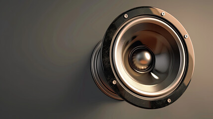 profile view subwoofer speaker horn looking up - obrazy, fototapety, plakaty