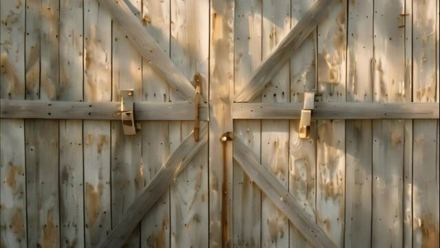 closeup barn door. 4k video