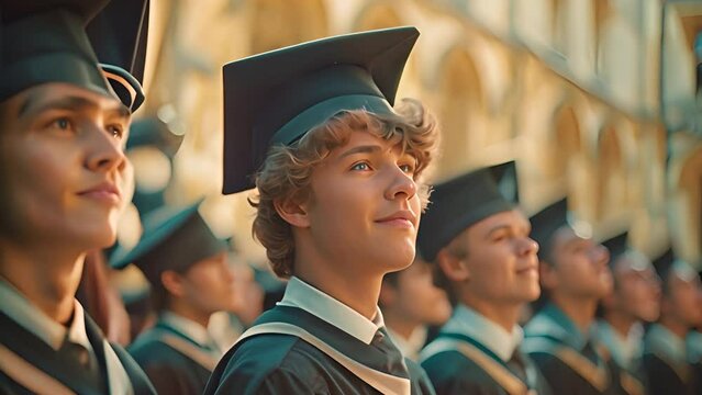 students at graduation ceremony,generative ai