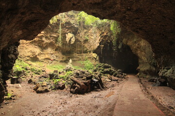 Obraz premium beautiful cave with lots of stalagmites and stalactites
