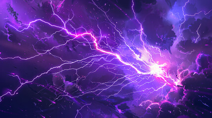 purple lightning cartoon style 3d rendering AI generative