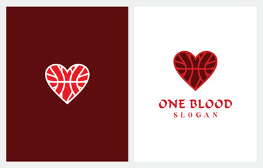 Heart Red Root vector symbol. Abstract line medical health logo icon design.