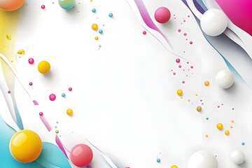 decoration, Pastel confetti birthday frame on white background, Background pattern design best quality hyper realistic wallpaper image banner template