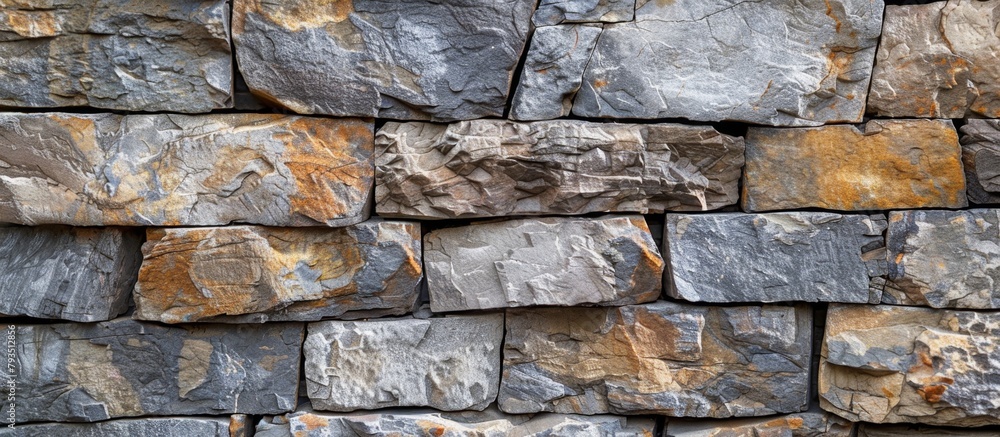 Poster an up-close view of a stone wall displaying an intricately carved face, adding a unique touch to the