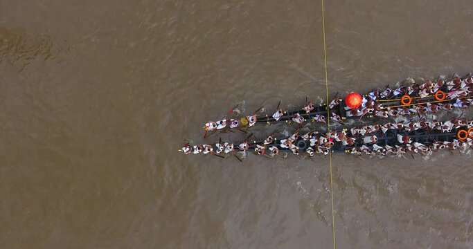 Aerial view of Boat Race Kerala Alappuzha India