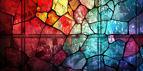 The Shattered Stained Glass Window and Renewed Faith - Visualize a shattered stained glass window being repaired, illustrating the idea of renewed faith after experiencing destruction