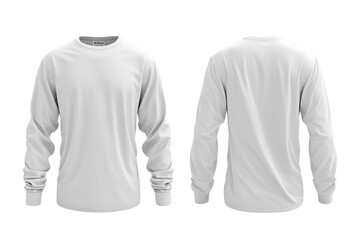 Blank Long sleeve T shirt for men template, white color with light background